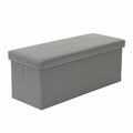 Kd Bufe 16.75 x 43 x 17.5 in. Classics Model Foldable Tufted Storage Bench, Gunmetal Gray KD2752112